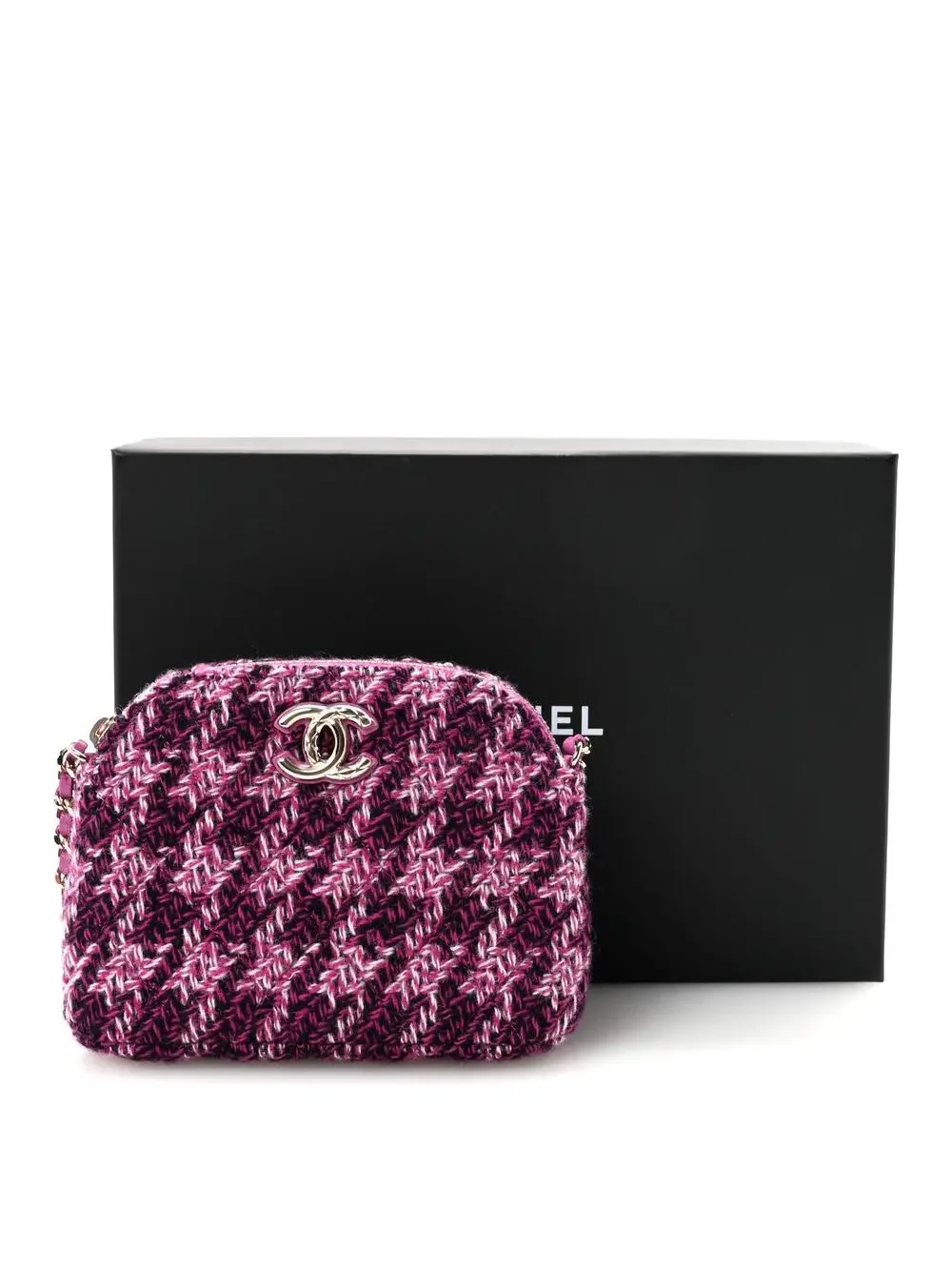 Chanel Tweed Quilted Mini Clutch With #321558C17B
